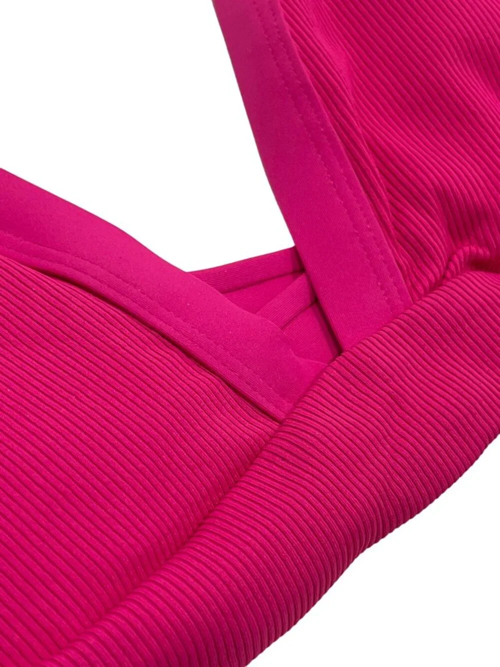 L*Space Ribbed Vera Bikini Top in Bougainvillea New Womens Swimsuit